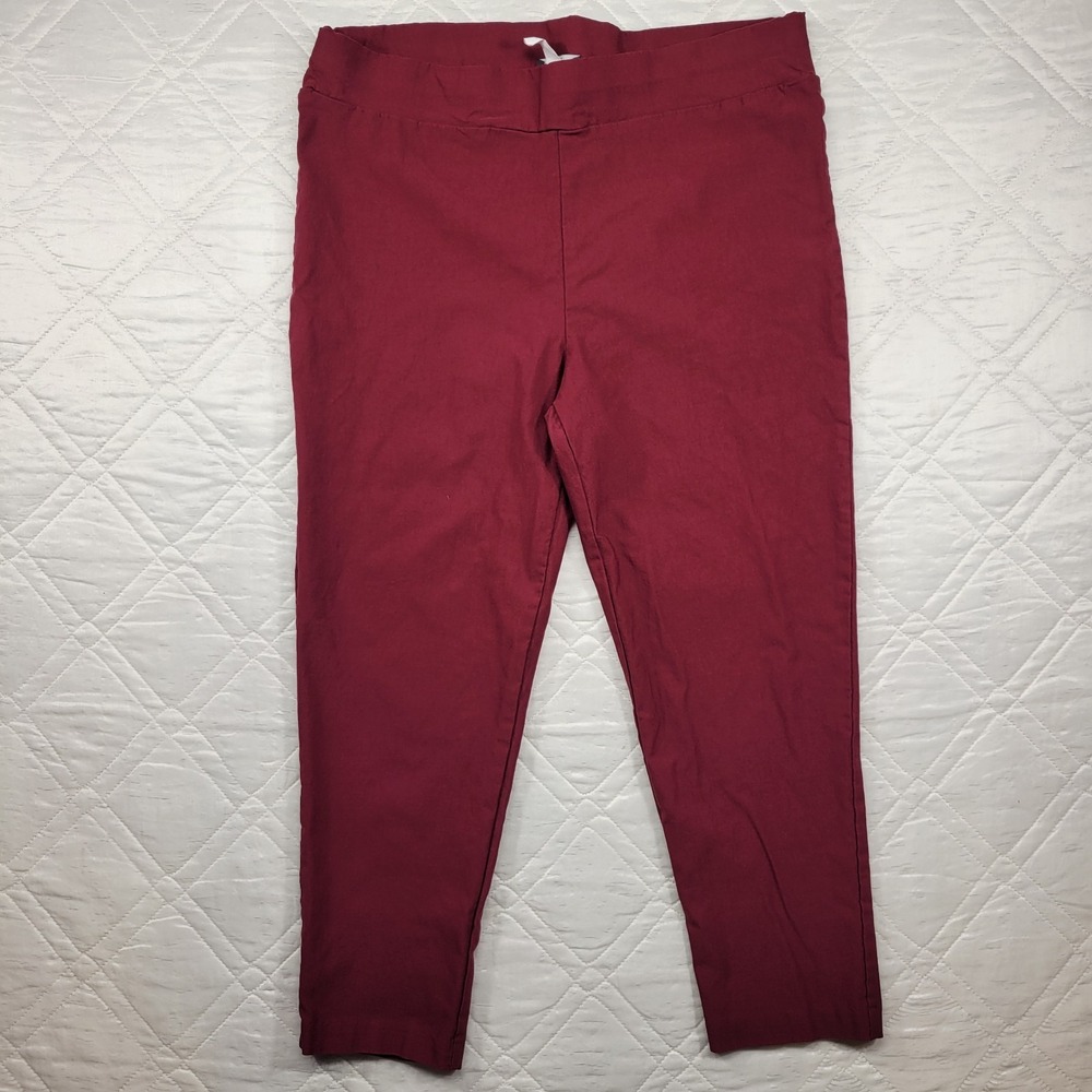 Ashley Blue Pull On red dress pants size 3X waist 38